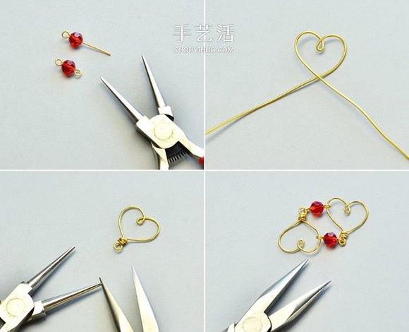 DIY情人节爱心手链的方法步骤图解 -  www.shouyihuo.com